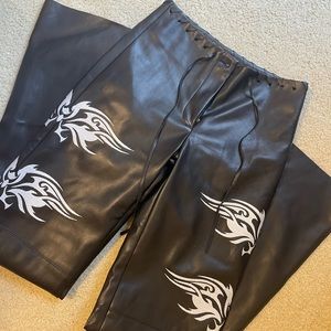 I Am Gia (I.Am.Gia) faux leather tattoo lace-up pants